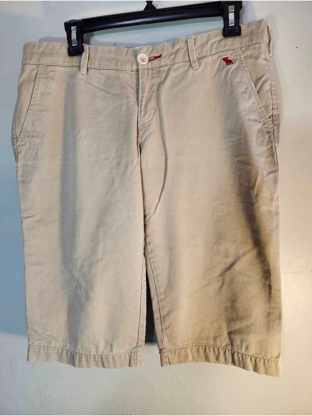 Abercrombie & Fitch Vintage Khaki Shorts with Red Trim